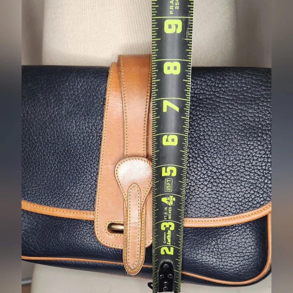Dooney & Bourke vintage equestrian all weather leather crossbody bag, navy